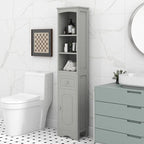 67  Tall Bathroom Organizers and Cabinet, Freestanding Storage Cabinet with Drawer, Door and Adjustable Shelves