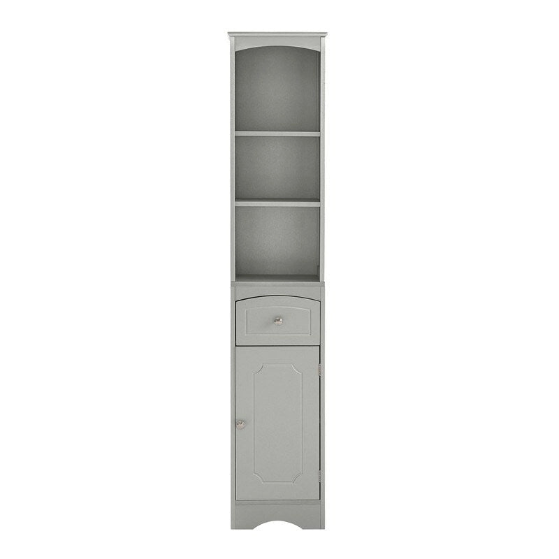 67  Tall Bathroom Organizers and Cabinet, Freestanding Storage Cabinet with Drawer, Door and Adjustable Shelves