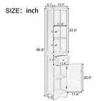 67  Tall Bathroom Organizers and Cabinet, Freestanding Storage Cabinet with Drawer, Door and Adjustable Shelves