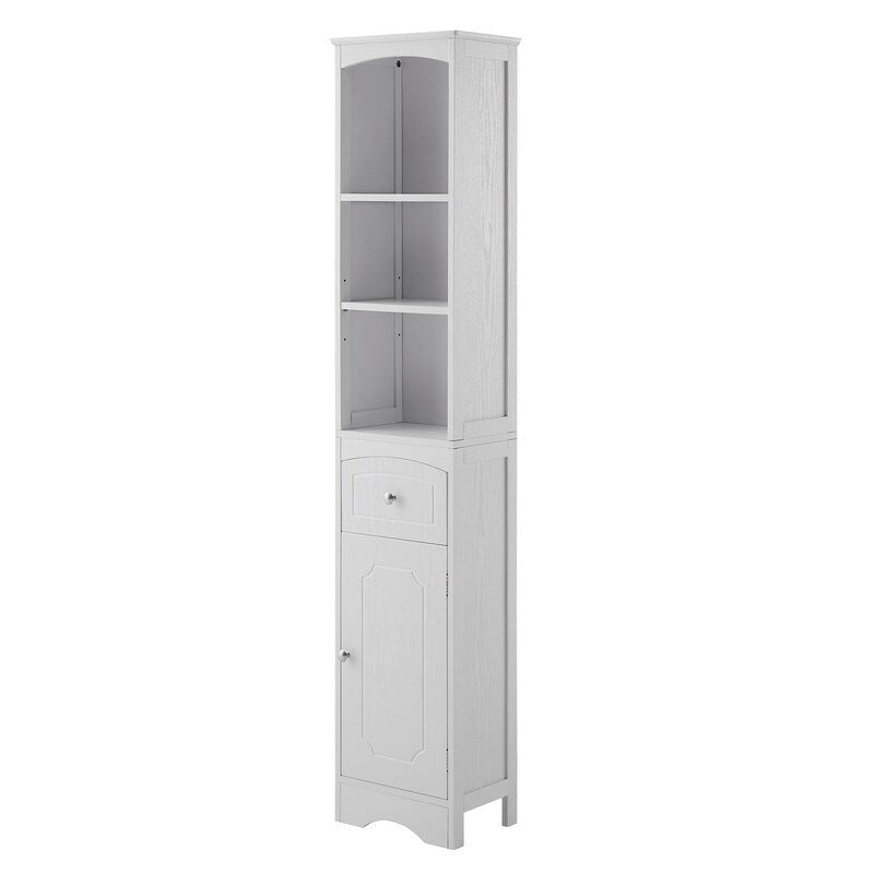 67  Tall Bathroom Organizers and Cabinet, Freestanding Storage Cabinet with Drawer, Door and Adjustable Shelves