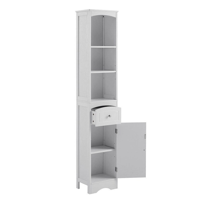 67  Tall Bathroom Organizers and Cabinet, Freestanding Storage Cabinet with Drawer, Door and Adjustable Shelves