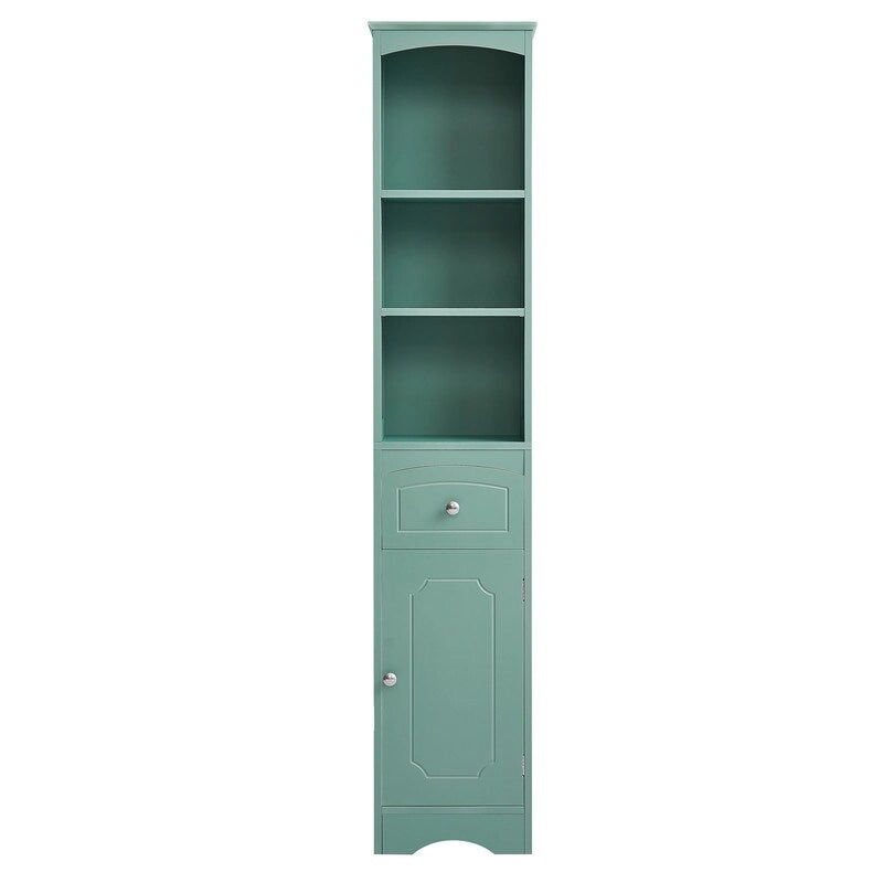 67  Tall Bathroom Organizers and Cabinet, Freestanding Storage Cabinet with Drawer, Door and Adjustable Shelves