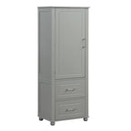 61.4  Tall Bathroom Storage Cabinet, Two Drawers and Adjustable Shelf