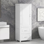61.4  Tall Bathroom Storage Cabinet, Two Drawers and Adjustable Shelf