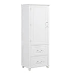 61.4  Tall Bathroom Storage Cabinet, Two Drawers and Adjustable Shelf