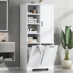 Bathroom Storage Cabinet with Doors, Drawers & Tilt-Out Laundry Hamper