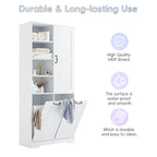 Bathroom Storage Cabinet with Doors, Drawers & Tilt-Out Laundry Hamper