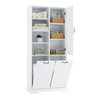 Bathroom Storage Cabinet with Doors, Drawers & Tilt-Out Laundry Hamper