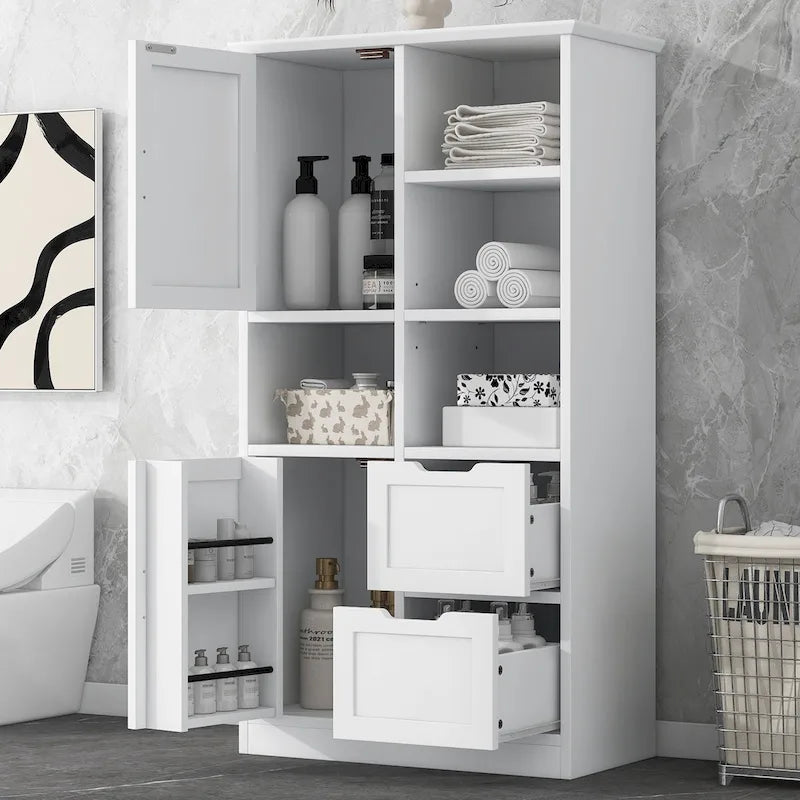 Bathroom Storage Cabinet with Doors and Drawers