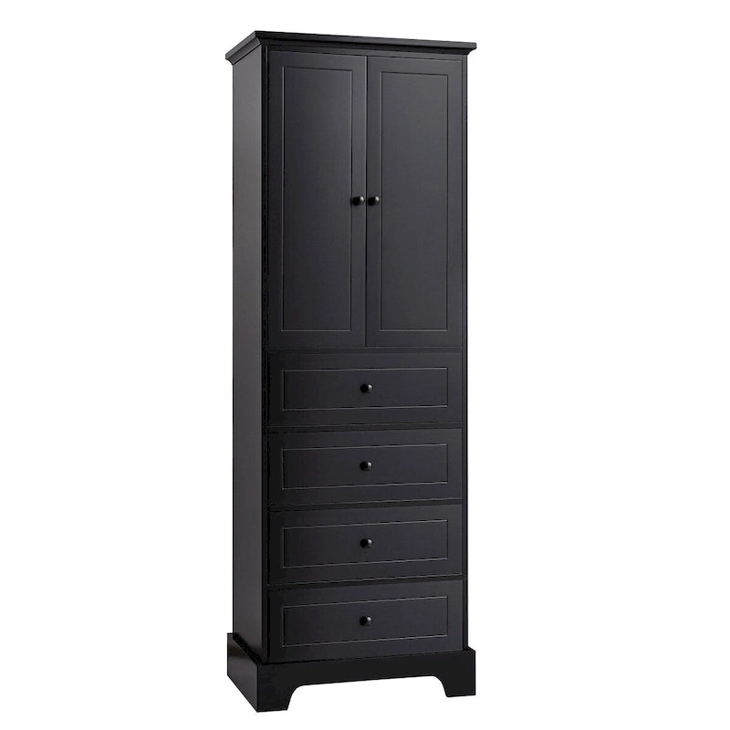 23.6 in. W x 15.7 in. D x 68.1 in. H Linen Cabinet with 2 Doors and 4 Drawers