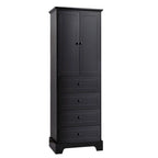 23.6 in. W x 15.7 in. D x 68.1 in. H Linen Cabinet with 2 Doors and 4 Drawers