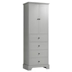 23.6 in. W x 15.7 in. D x 68.1 in. H Linen Cabinet with 2 Doors and 4 Drawers