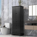 23.6 in. W x 15.7 in. D x 68.1 in. H Linen Cabinet with 2 Doors and 4 Drawers