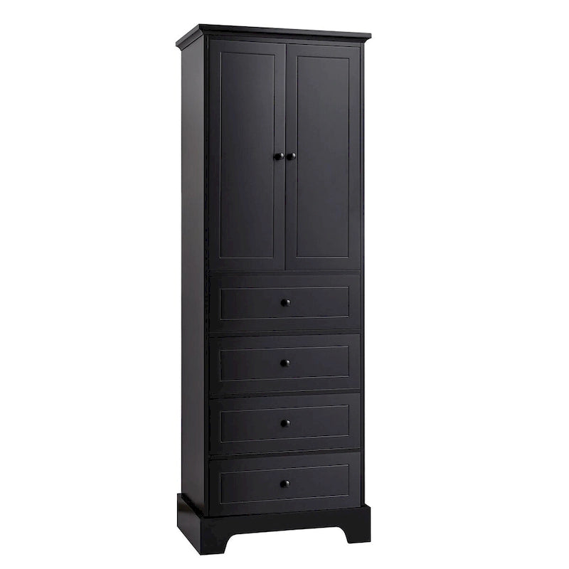 23.6 in. W x 15.7 in. D x 68.1 in. H Linen Cabinet with 2 Doors and 4 Drawers