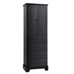 23.6 in. W x 15.7 in. D x 68.1 in. H Linen Cabinet with 2 Doors and 4 Drawers