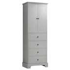 23.6 in. W x 15.7 in. D x 68.1 in. H Linen Cabinet with 2 Doors and 4 Drawers