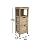 Farmhouse Bathroom Storage Organizer with Drawers and Open Shelf