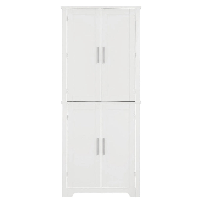 67  Tall MDF 4-door Bathroom Storage Cabinet with Adjustable Shelves - 28  X 67