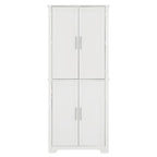 67  Tall MDF 4-door Bathroom Storage Cabinet with Adjustable Shelves - 28  X 67