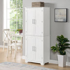 67  Tall MDF 4-door Bathroom Storage Cabinet with Adjustable Shelves - 28  X 67