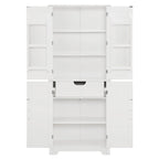 67  Tall MDF 4-door Bathroom Storage Cabinet with Adjustable Shelves - 28  X 67