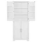 67  Tall MDF 4-door Bathroom Storage Cabinet with Adjustable Shelves - 28  X 67