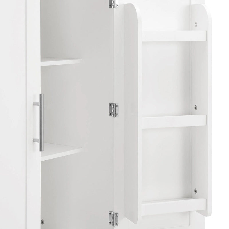 67  Tall MDF 4-door Bathroom Storage Cabinet with Adjustable Shelves - 28  X 67