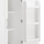 67  Tall MDF 4-door Bathroom Storage Cabinet with Adjustable Shelves - 28  X 67
