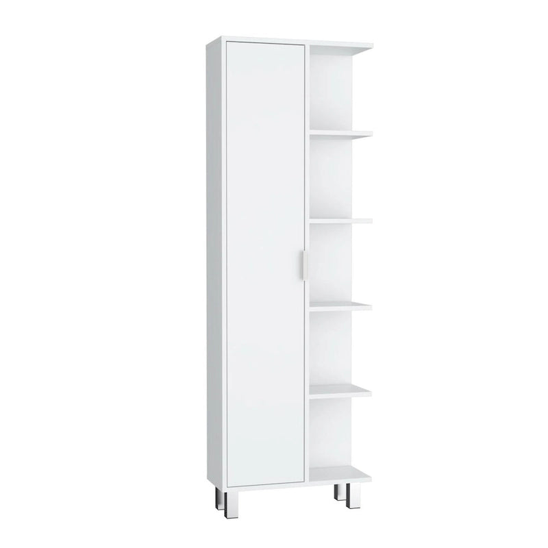 Crovie 63  Tall Modern Bathroom Seven Shelves Tall Linen Tower