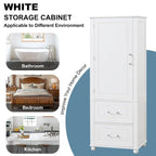 Bathroom Freestanding Storage Cabinet with Drawers and Adjustable Shelf