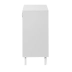 2-Glass Door Bathroom Cabinet, Modern White Cupboard Storage Organizer with Adjustable Shelf - 27  W x 32  H x 15  D