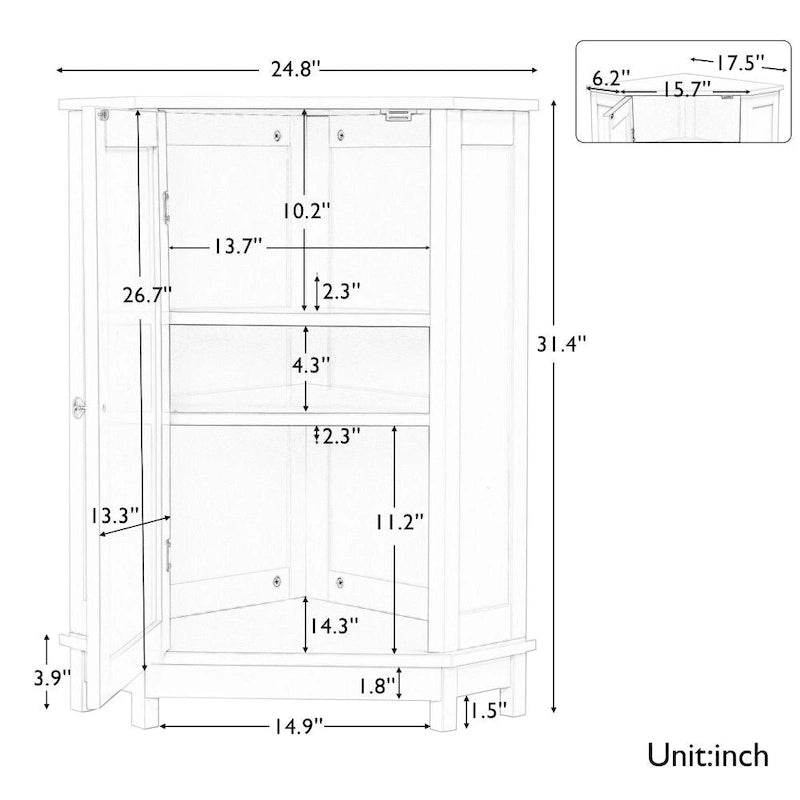 Bathroom Cabinet Triangle Corner Storage Cabinet