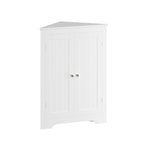 Floor Corner Cabinet with 2 Doors and Adjustable Shelves