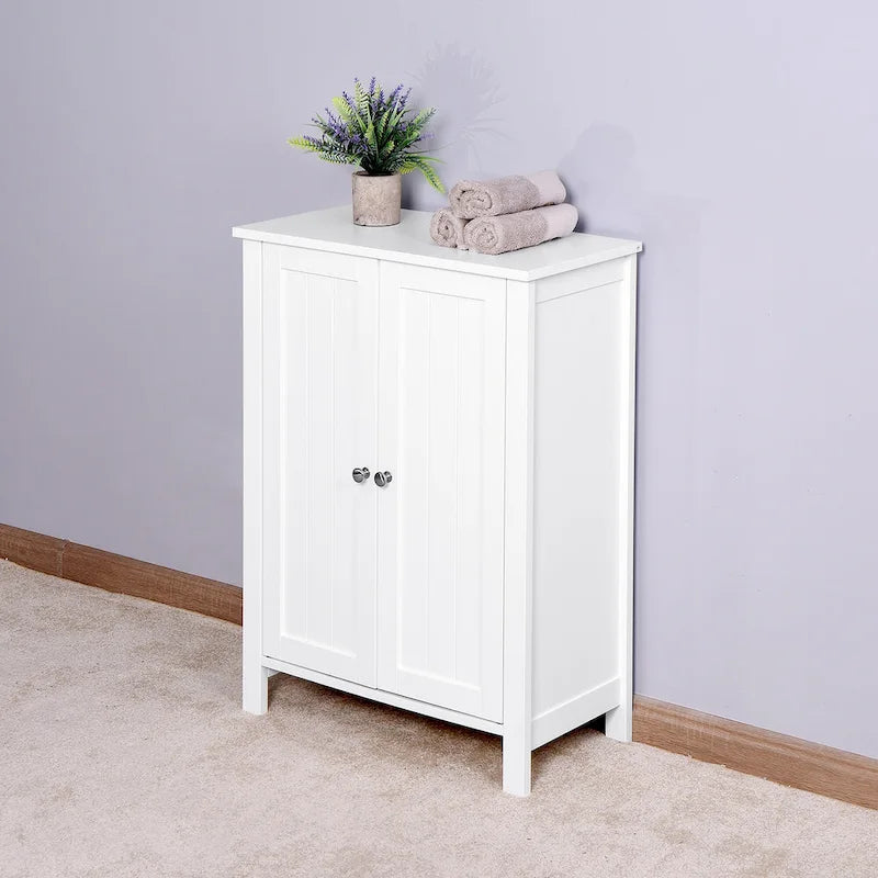 Bathroom Floor Storage Cabinet with Double Door