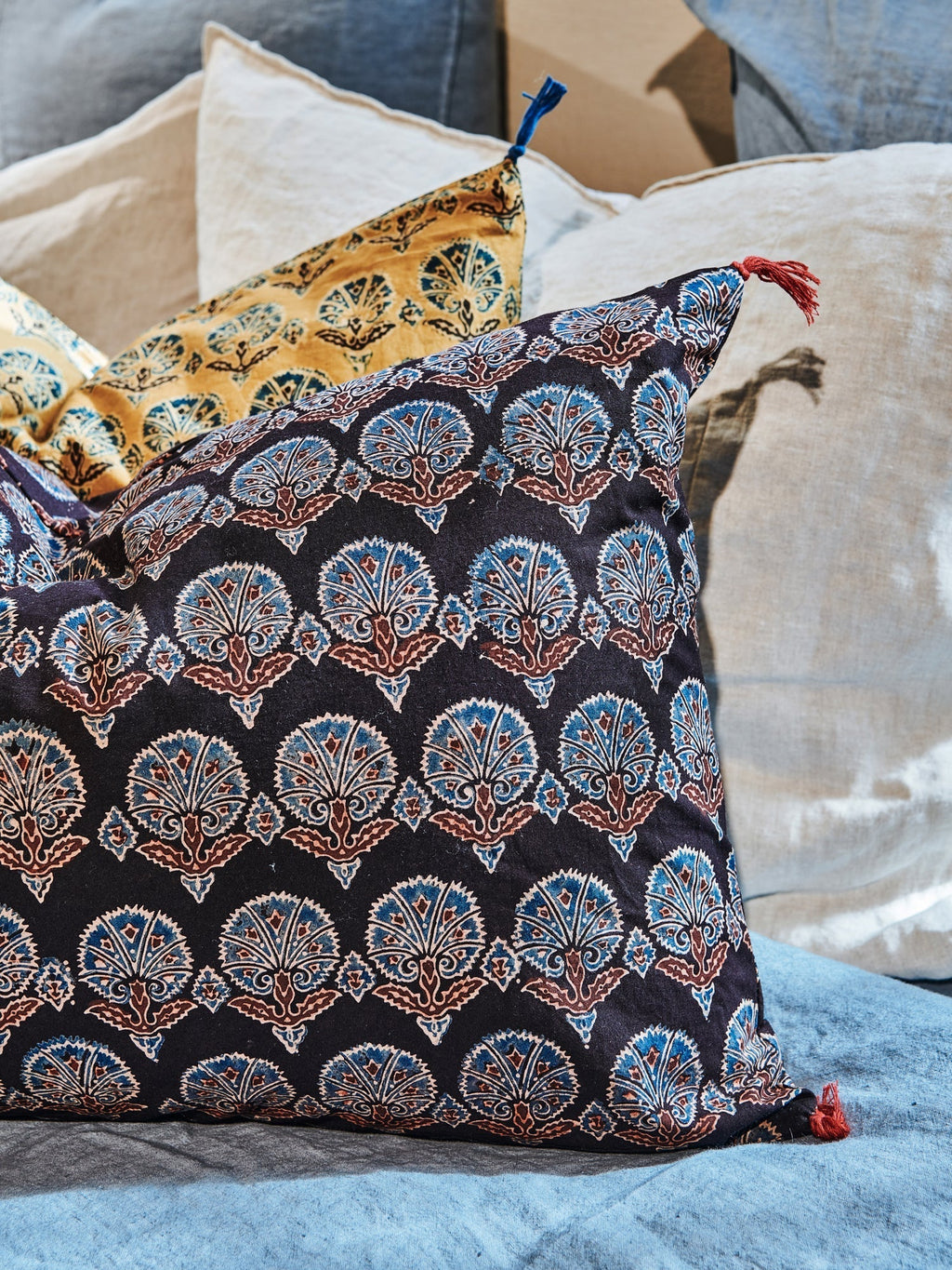 Ajrak cushion cover