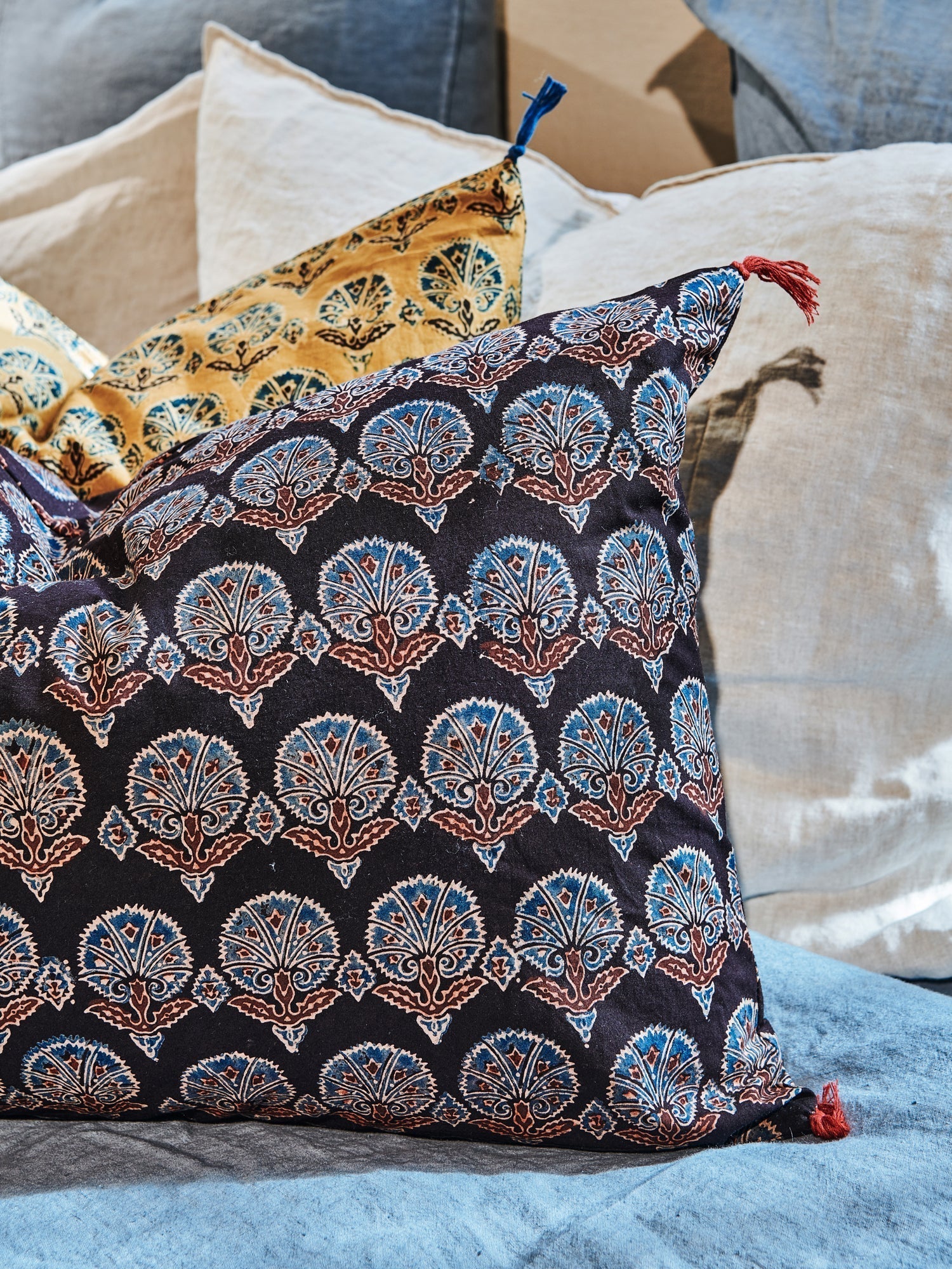 Ajrak cushion cover