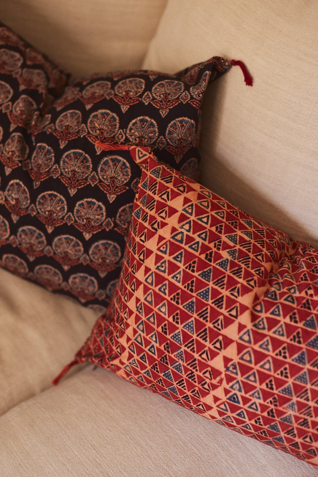 Ajrak cushion cover