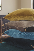 Washed velvet cushion cover