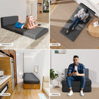 3 in 1 Convertible Flip Chair, Fold Down Chair, Flip Out Lounger Sleeper Bed