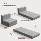 3 in 1 Convertible Flip Chair, Fold Down Chair, Flip Out Lounger Sleeper Bed