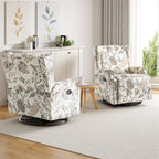 29'' W Pattern Swivel Glider Manual Push Back Recliner Chair Set of 2