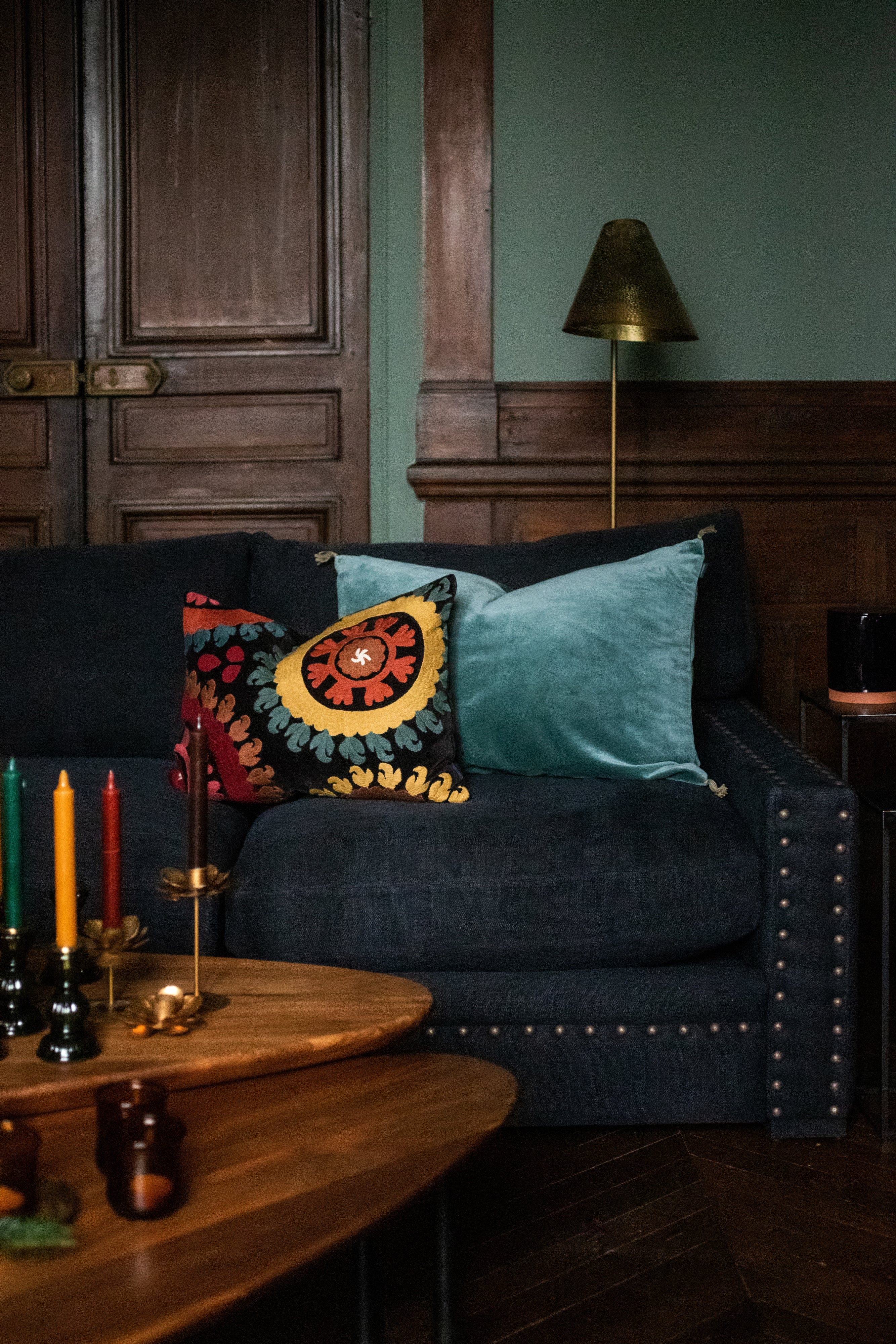 Washed velvet cushion cover