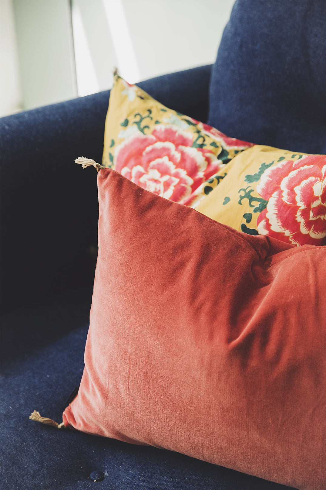 Washed velvet cushion cover